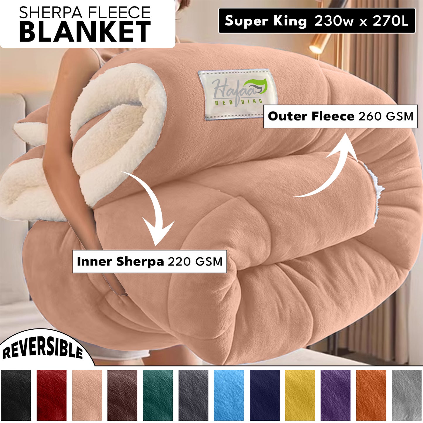 Soft Cozy Sherpa Blanket, Double-Sided Throw Blanket, Contemporary Design, Warm Throw for Couch, Bed, Office and Travel, Versatile All-Season, Perfect Holiday Gift
