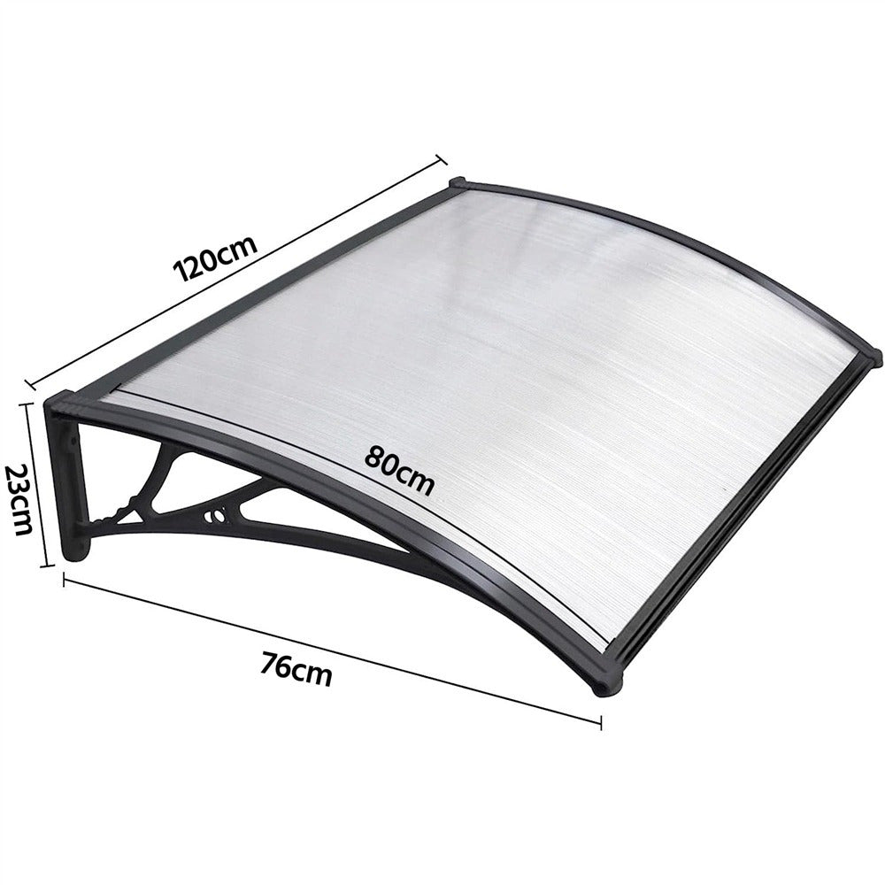Costoffs Door Canopy, Door Awning Shelter, Outdoor Awning Canopy, Window Rain Shelter, Front Door Awning Window Outdoor Rain Shelter Cover for Garden Door Porch, Roof, Patio, 120 x 76 cm, Black/White