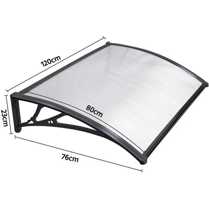Costoffs Door Canopy, Door Awning Shelter, Outdoor Awning Canopy, Window Rain Shelter, Front Door Awning Window Outdoor Rain Shelter Cover for Garden Door Porch, Roof, Patio, 120 x 76 cm, Black/White