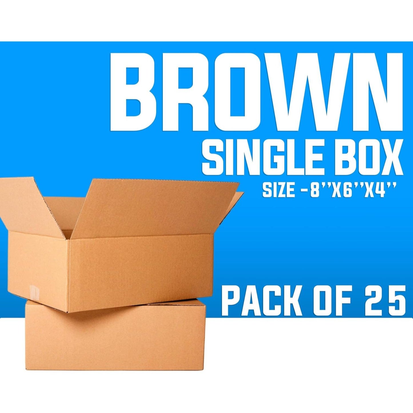 8x6x4" - Brown Single Wall Shipping Mailing Postal Parcel Easy to Assemble Cardboard Boxes