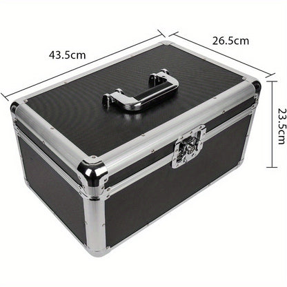 7" LP Vinyl Record Storage Box Case Aluminium Flight Case Lockable DJ Portable Carry Case Holds 200pcs Vinyl Record Albums