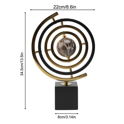 Elegant Metal Globe Decor - Modern Desktop Ornament for Home, Office, and Study, Perfect Christmas Gift
