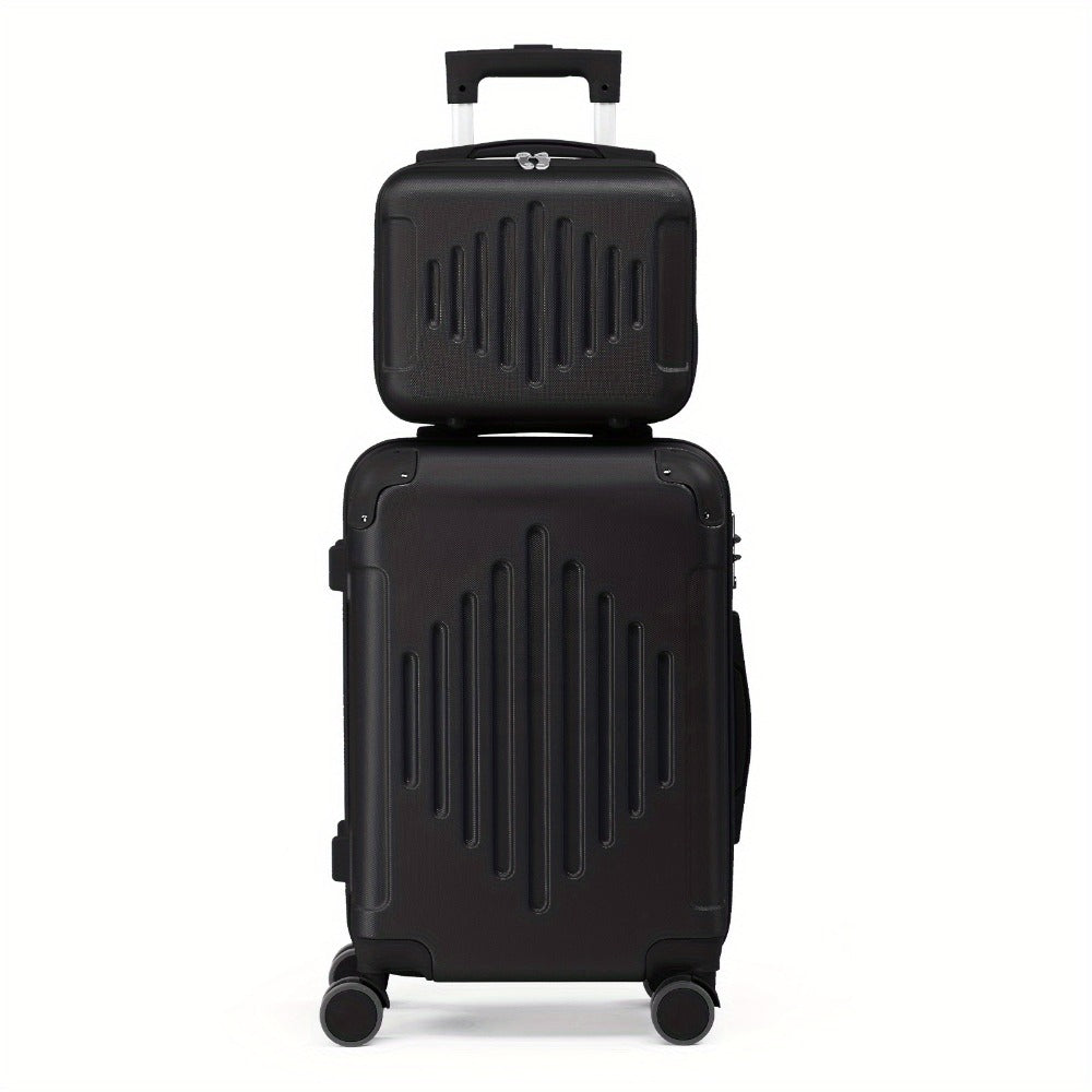 2-Piece Hard Shell Spinner Suitcase Set 20" & 12" – Lightweight Portable Travel Luggage with 360° Spinner Wheels, Cabin & Personal Item Size | Free UK Delivery
