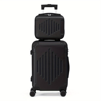 2-Piece Hard Shell Spinner Suitcase Set 20" & 12" – Lightweight Portable Travel Luggage with 360° Spinner Wheels, Cabin & Personal Item Size | Free UK Delivery