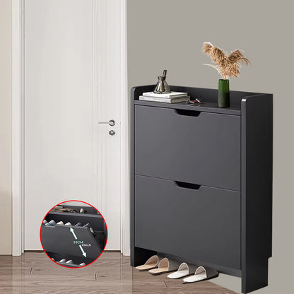 Shoe Cabinet with 2-Drawers, Storage Shoe Rack Organizer with Cut-out Handles, Entryway Hallway Furniture