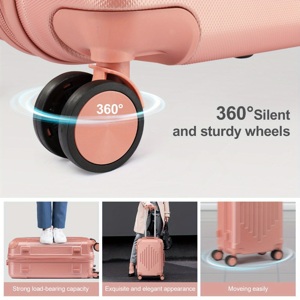 2-Piece Hard Shell Spinner Suitcase Set 20" & 12" – Lightweight Portable Travel Luggage with 360° Spinner Wheels, Cabin & Personal Item Size | Free UK Delivery