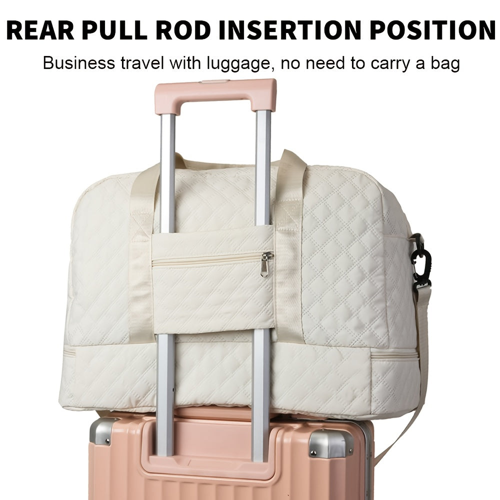 1pc Ultra Light Travel Bag, Extra Large Capacity Embossed Travel Bag, Large Foldable Travel Bag for Women And Men, Valentine's Day Gift
