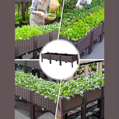 Raised Garden Bed, Self-Watering Planter Box, 119.89X39.88X36.07 cm, Easy to Assemble, Suitable for Growing Flowers, Herbs And Vegetables, Create a Neat Garden