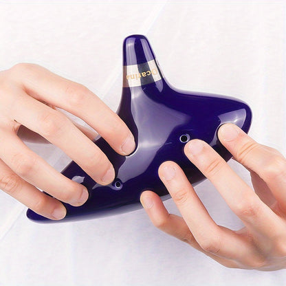 12-Hole Alto C Ceramic Ocarina - Beginner's Music Instrument, Easy-to-Learn Design with Clear Sound - Finish & Comfortable Grip - Perfect First Instrument for Learning Music, Holiday Gift