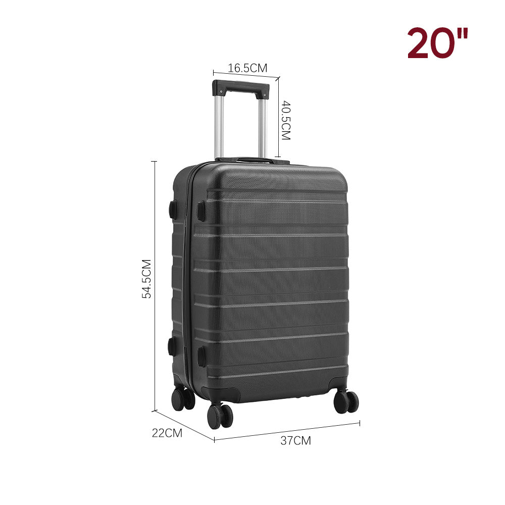20" Suitcase Lightweight 4 Wheel Spinner Hard Shell ABS Luggage Hold Check in Travel Case Cabin Suitcase Carry On Suitcase, Hard Shell Suitcase with 4 Wheels Cabin Luggage Blue B