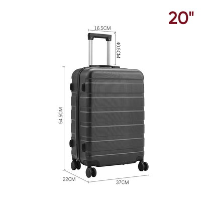 20" Suitcase Lightweight 4 Wheel Spinner Hard Shell ABS Luggage Hold Check in Travel Case Cabin Suitcase Carry On Suitcase, Hard Shell Suitcase with 4 Wheels Cabin Luggage Blue B
