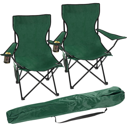Taylor & Brown Set of 2 Lightweight Folding Camp Chair - Portable Chairs with Cup Holder, Side Pocket and Bag Perfect for Camping, Festivals, Garden, Fishing, Beach and BBQs, Camping Chair