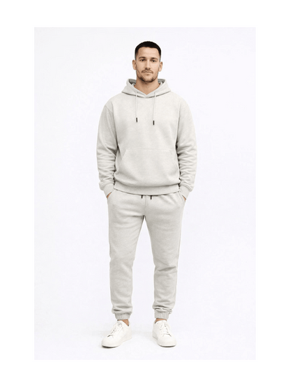 Men'S Outfit Two-Piece Set Featuring a Hooded Long-Sleeve Sweatshirt And Long Pants Solid Colour Knit Fabric Tracksuit, Regular Fit, Perfect Gift for Men, Daily & Outdoor Wear Large Pockets Matching For All Seasons S-XL