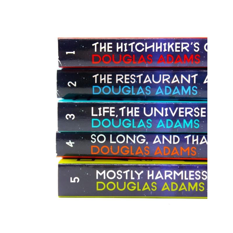 The Complete Hitchhiker's Guide to the Galaxy Box set 5 Paperback Books for Ages 12+ by Douglas Adams Humorous Fantasy Adventure Classic Saga Trilogy