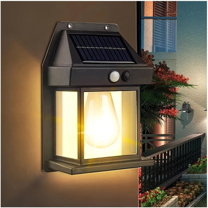Solar Filament Lantern Wall Light IP65 Waterproof 3500 Lumens 3 Modes Motion Sensor Outdoor Decorative Garden Lamp for Yard Porch Wedding Villa Bar 2pcs 4pcs UK