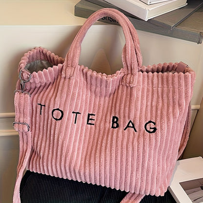 Ladies' Fashionable Solid Color Soft Large Capacity Multifunctional Shoulder Bag, Adjustable Shoulder Strap Tote Bag, Suitable for Commuting and Shopping, Perfect Holiday Gift