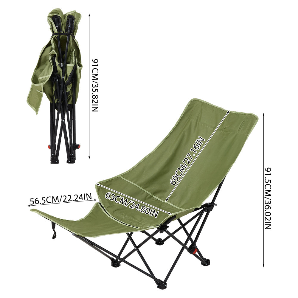 Portable High-Back Moon Chair (Three-Position Adjustment) Seat or Recline, Side Storage Pocket,Foldable Outdoor Chair Camping Picnic Lounger, Midday Rest Fishing Chair, Garden Seat Three Colours Available (Complimentary Storage Bag)