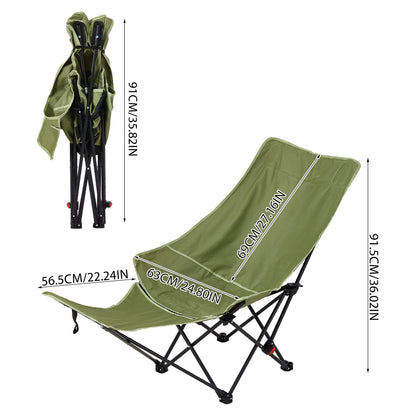 Portable High-Back Moon Chair (Three-Position Adjustment) Seat or Recline, Side Storage Pocket,Foldable Outdoor Chair Camping Picnic Lounger, Midday Rest Fishing Chair, Garden Seat Three Colours Available (Complimentary Storage Bag)
