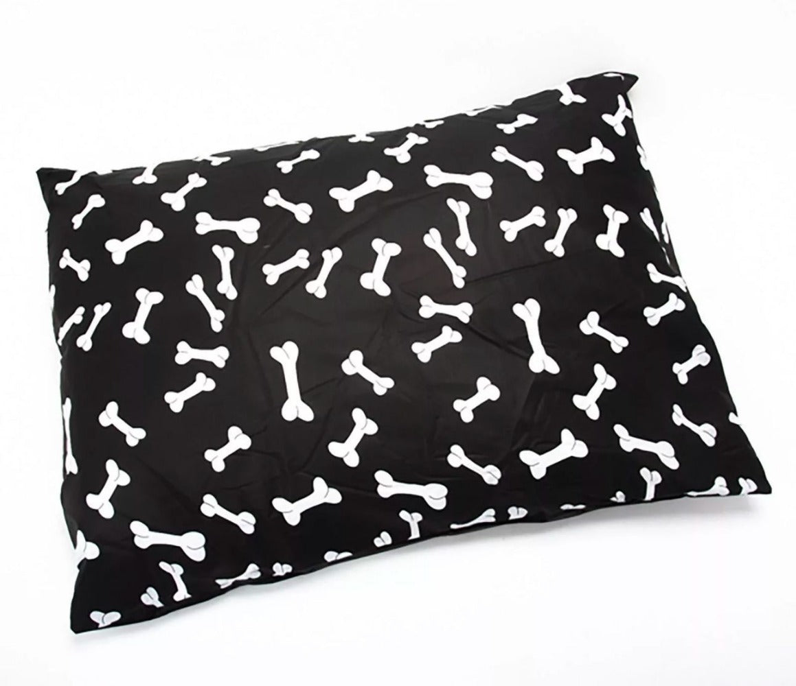 Soft Dog Cushion Bed with Removable Washable Cover – Printed Pet Pillow Mat for Dogs & Cats, Medium Large Jumbo Sizes, Ideal for Home Crate Sofa & Travel, Random Colours