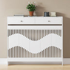 Radiator Cover with 78cm, 109cm, Wood, White MDF Drawers Storage Modern Contemporary