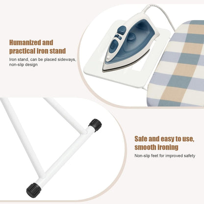 Ironing Boards Adjustable Heights Cotton Cover with Iron Rest TopIron Board Universal Extra Wide Lightweight Iron Board Rack