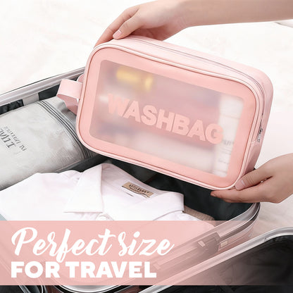 4pcs Clear Travel Toiletries Bag for Women, Travel Toiletry Bags Clear Wash Bag for Toiletries, PVC Waterproof Makeup Bag for Women and Girls