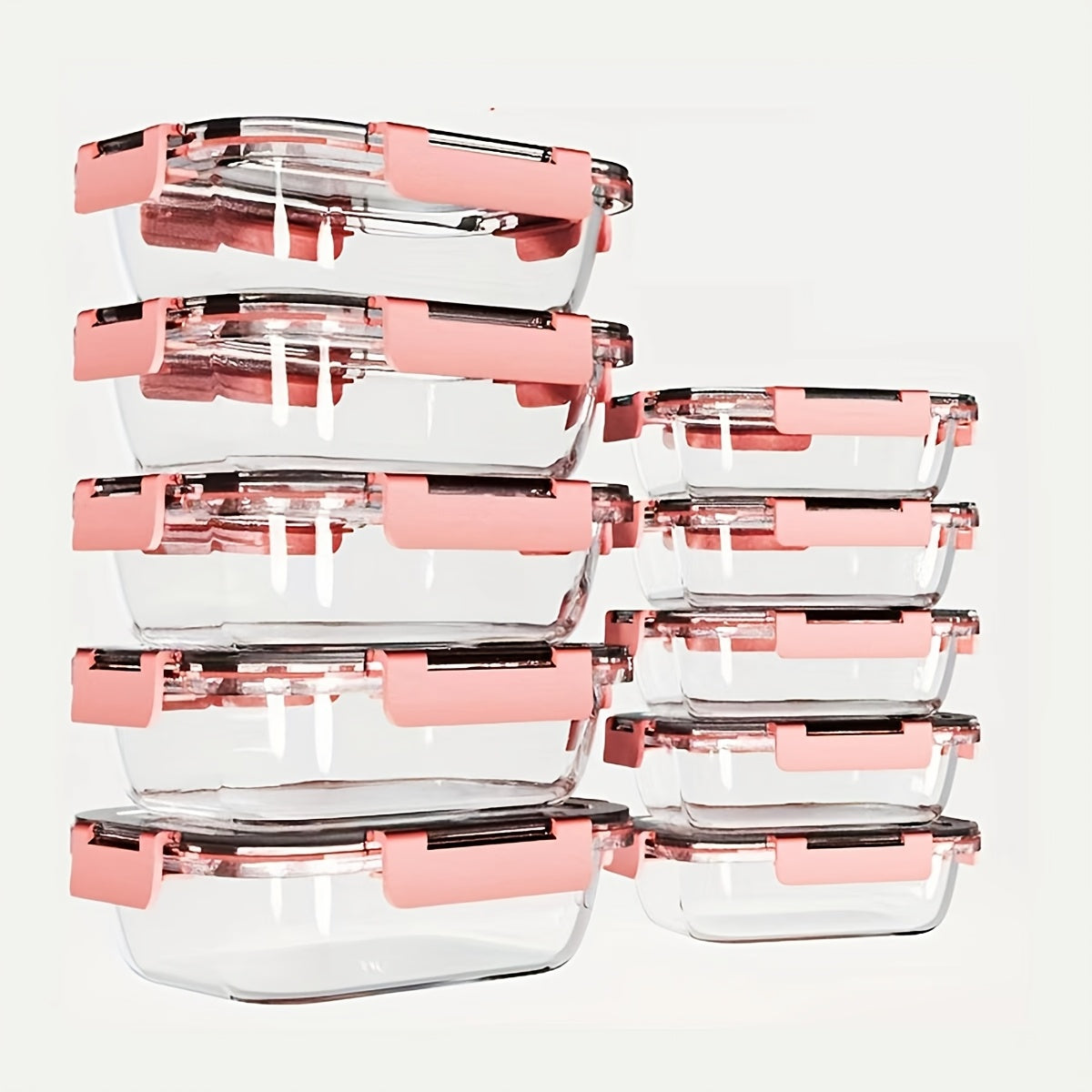 10pcs Glass Food Storage Container with Lid, Meal Preparation Container with Snap Lid, Sealed Lunch Box, High Borosilicate, Suitable for Home And Restaurant Use