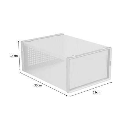 Pack of 12 Stackable Shoe Organizers Shoe Storage Boxes with Dustproof Doors, Large Shoe Boxes Transparent Foldable Shoe Storage Cabinet, Portable Space-saving Shoe Box, Under Bed Shoe Containers, Versatile Footwear Containers Holder for Entryway, Closet,