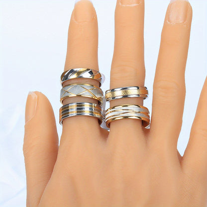 20pcs/Lot Stripe Waterproof Fashion High Quality Rings for Men