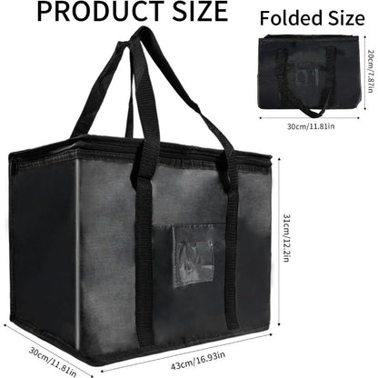 Soft Cooler Bag, 40L Food Delivery Bag for Hot and Cold Food Delivery, Large Cool Bag with Zipper Closure for Camping BBQ Shopping Fishing Family Outdoor Travel