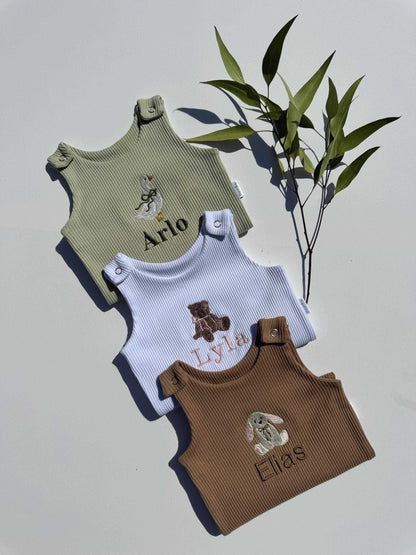 Soft Cotton Baby Dungarees, Personalised or Plain, Embroidered, 9 Colours, From Newborn to 3 Years - Ideal Baby Shower Gifts, Personalised Baby Gifts, Baby Clothes, New Baby Gifts