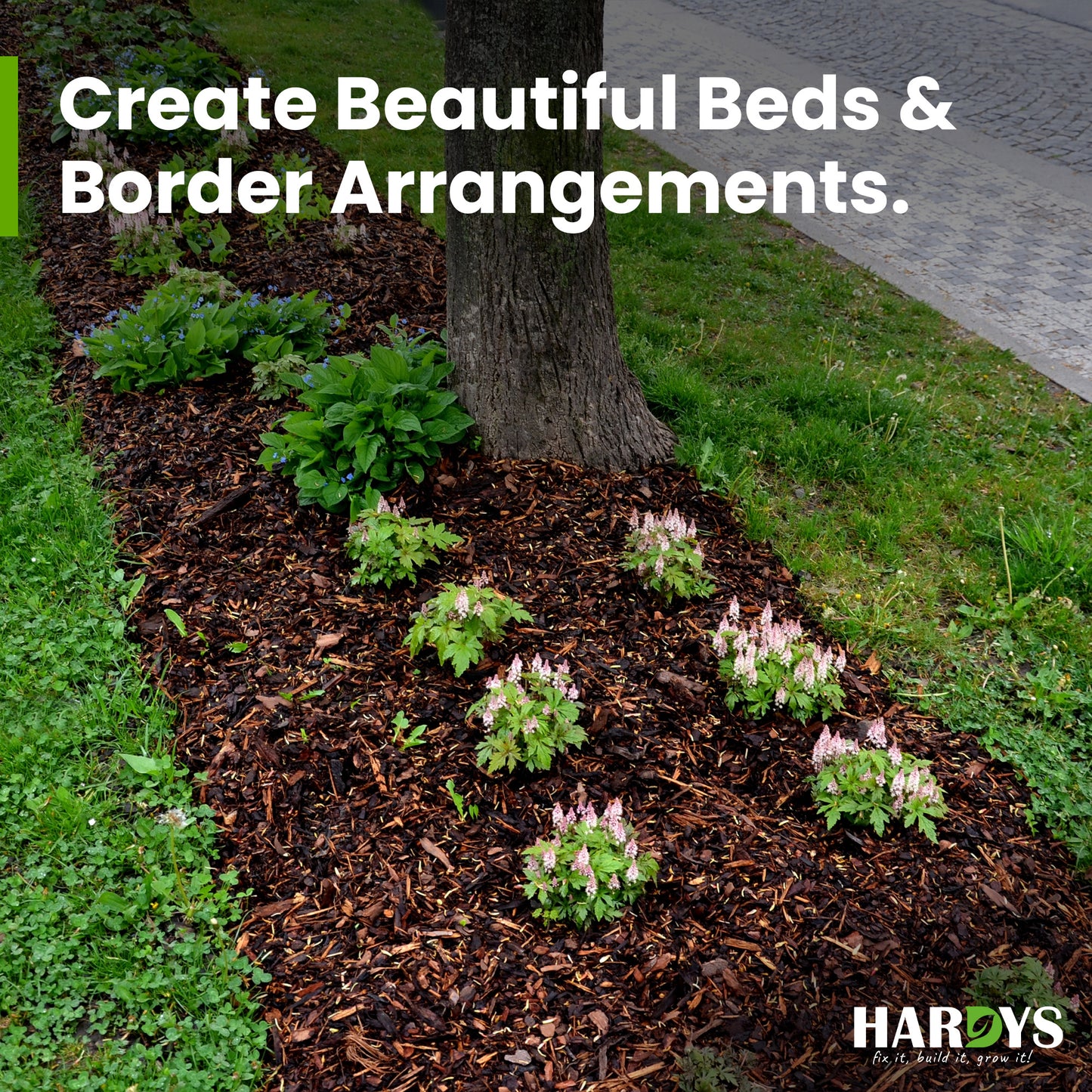 Hardys 75L Pine Landscape Bark Chippings for Garden - Decorative Wood Bark Chips - Mulches Down, Insulates Roots, Weed Control - Path, Playground, Border Wood Chippings for Garden