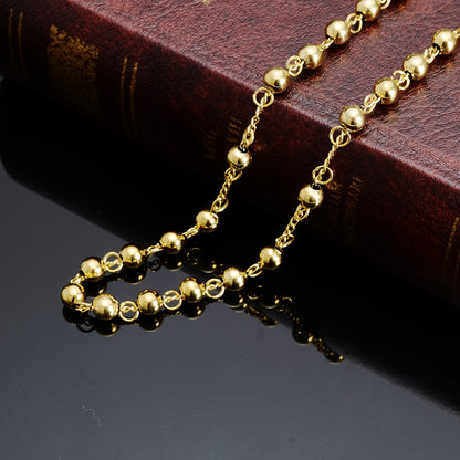 Elegant 304 Stainless Steel Rosary Necklace for Men and Women Rosary Cross Chain