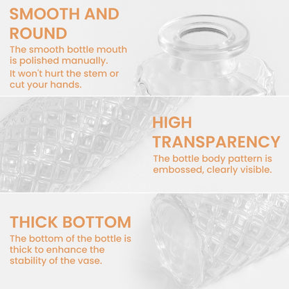 A set of 12 glass bud vases, small retro glass vases, minimalist retro dining table center decorations, home decor, wedding parties, restaurants, floral arrangements, tea lights, candle holders, desktop decorations