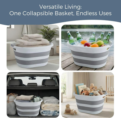 40 L Collapsible Laundry Basket – Folding Pop-Up Washing Hamper with Handles, Durable & Portable Space-Saving Clothes Storage Bin for Bathroom, Bedroom & Laundry Room, Space Saving Clothes Washing Bin with Handles, Durable, Portable & Easy Storage Washing