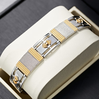 1pc Luxurious Golden Cuffed Women Men Square Bangle Wide Wristband Jewelry Gift