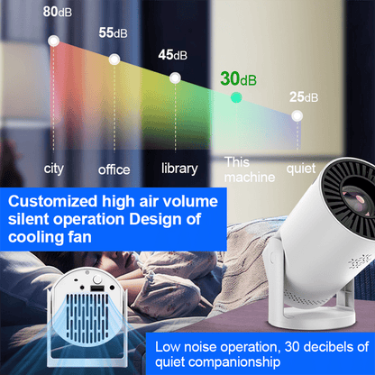 Projector Portable Mini Projector Wireless Connection with Speakers For Phone Movies, without built-in app, Dual 200 ANSI Allwinner Home Cinema Office Projetors High-definition Decoding Video, Cast High Definition Large Screen Movies, Cast High Definition
