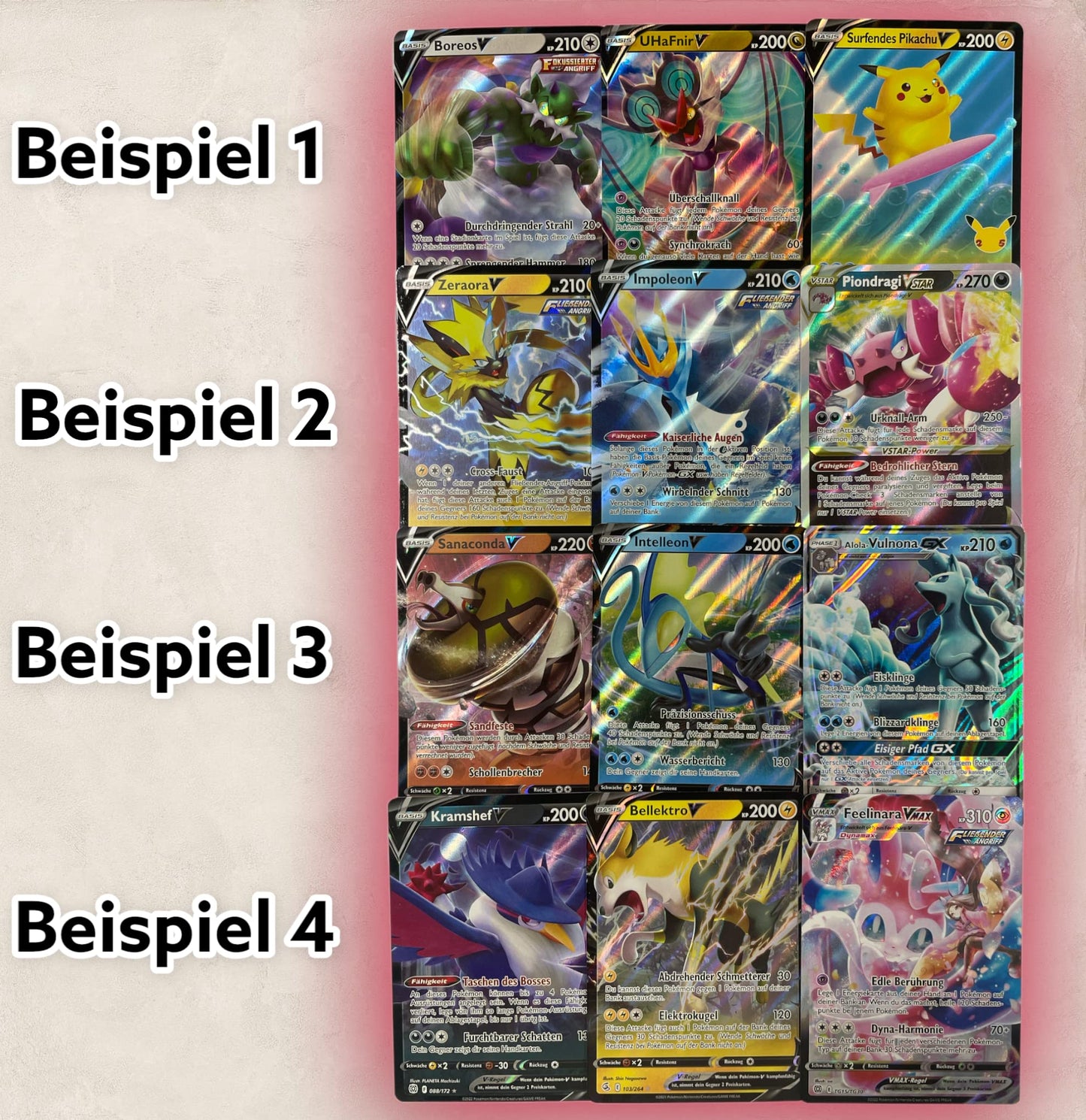 Pokémon Original 3 Different V Cards GERMAN Consisting of V, VMAX, VSTAR Or GX Rare Cards GUARANTEED from Current Sets