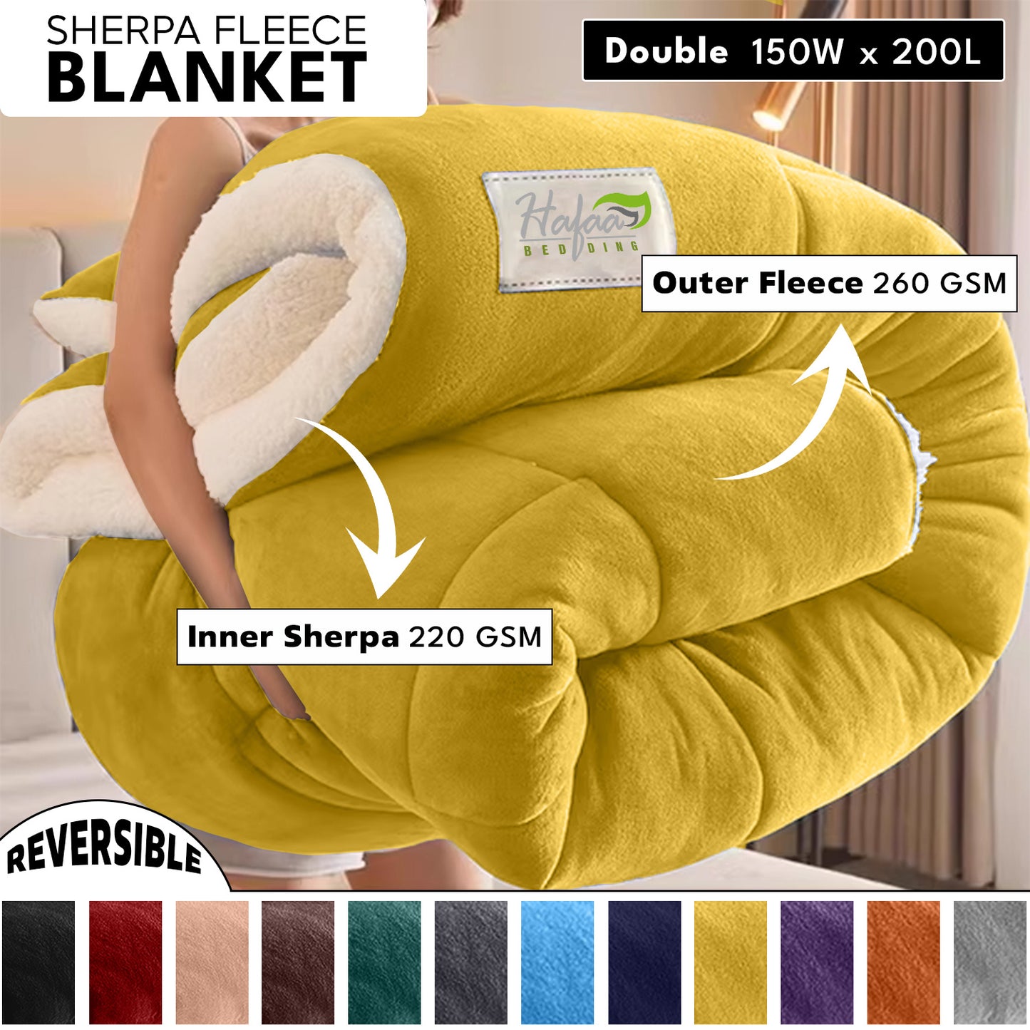 Soft Cozy Sherpa Blanket, Double-Sided Throw Blanket, Contemporary Design, Warm Throw for Couch, Bed, Office and Travel, Versatile All-Season, Perfect Holiday Gift