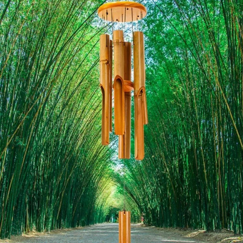 76.2cm Bamboo Wind Chime with Bamboo Tubes & Soothing Sound - Zen Garden Wind Chimes Suitable for Home,, Balcony, Studio Decor - Outdoor/ Wind Chimes for and Meditation Spaces