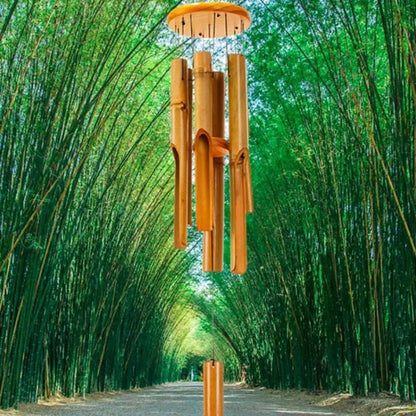 76.2cm Bamboo Wind Chime with Bamboo Tubes & Soothing Sound - Zen Garden Wind Chimes Suitable for Home,, Balcony, Studio Decor - Outdoor/ Wind Chimes for and Meditation Spaces