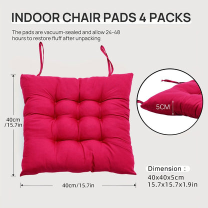Rose Red Four-piece Outdoor Seat Cushion Combo, Specifications 40×40×5 Cm, Aloe Cotton and Pearl Cotton Blended Material, Creates A Comfortable Sitting Sensation Experience for Courtyard and Terrace