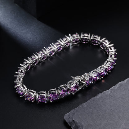 1pc 8mm Purple Tennis Chain Wedding Anniversary Concert Daily Bracelet Accessories Men's and Women's Thanksgiving Christmas Father's Day Holiday Gift Everyday Gift