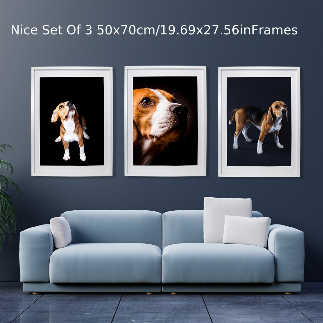 Gallery Poster 50x70cm Boxed Picture Frames Set Of 3 Wooden Effect Box Frame with Mat for 40x60cm, 70X50cm Poster Frame with Acid Free Mount for 40x60cm Photo 3PK