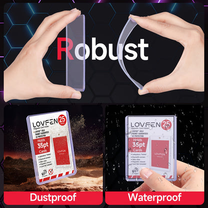LOVFEN - 35pt Top Load for Cards - 1000 Count(40x25 Pack) - Regular 7.62x10.16 cm Trading Card Topload - Protect Your Baseball And Sports Cards with These Crystal Clear Hard Plastic Sleeves Protectors
