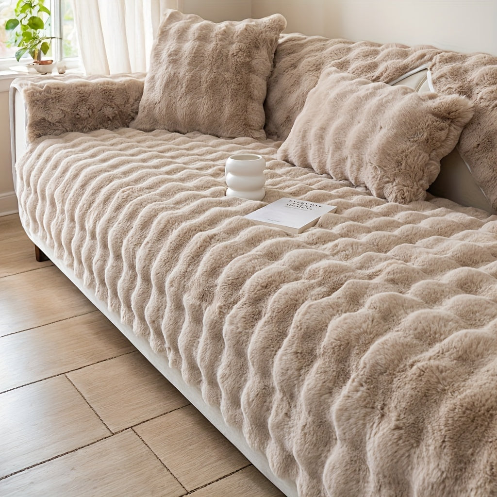 Rabbit-Style Plush Sofa Protector – Modular Sizes