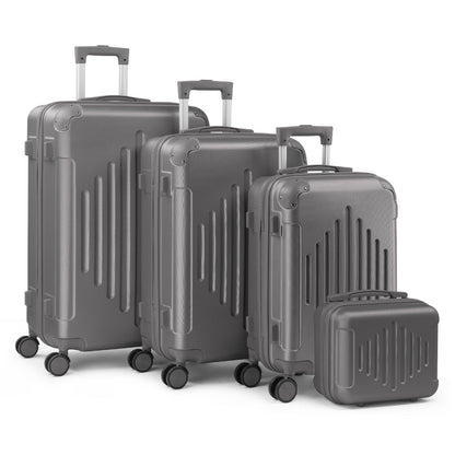 4 Piece Hard Shell Suitcase Set 12 20 24 28 Inch Lightweight Luggage with 360 Spinner Wheels Corner Guards Travel Cases