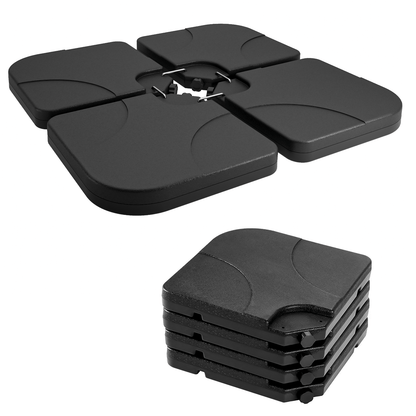 Set of 4 Outdoor Umbrella Cantilever Parasol Base Sand & Water Filled Weights by Crystals® (Square Shape Parasol Base)
