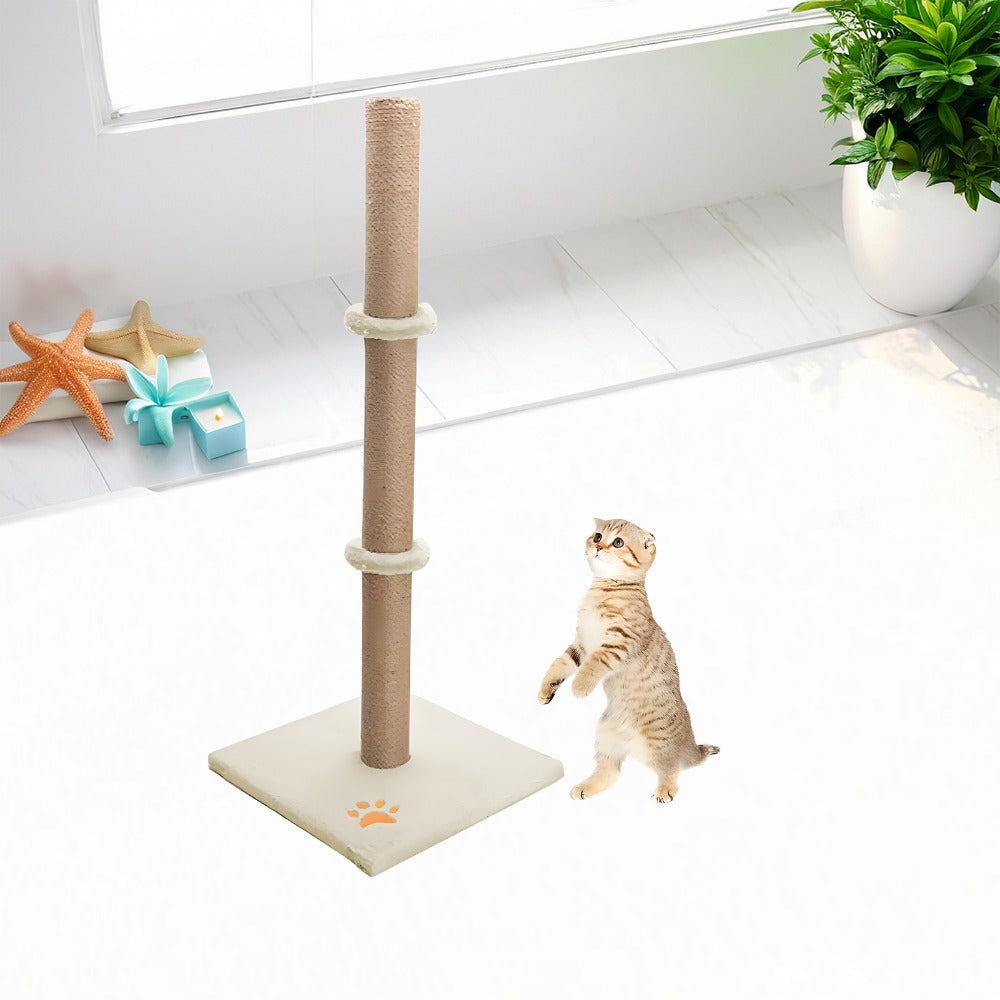 Cat Scratching Post 89 Cm Vertical Cat Tree For Pet Cats Climbing Frame With Soft Plush Carpet-Covered Base And Sisal Pole For Pet Cats