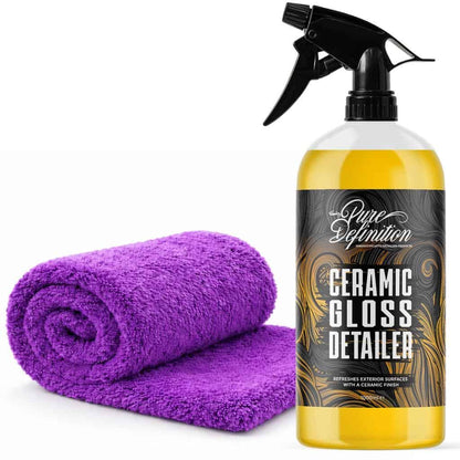 Ceramic Gloss Detailer - Car Detailing Spray Sealant & Coating For Vehicle Paintwork + Edgeless Microfibre Towel - Si02 Ceramic Technology - Pure Definition